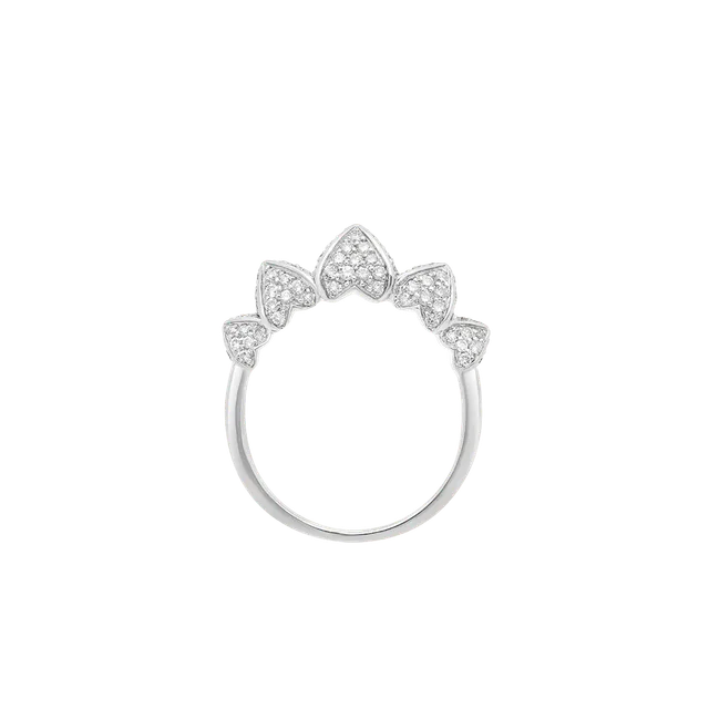 Korloff Korlove JKVR02 anello oro bianco diamanti 5 cuori 52