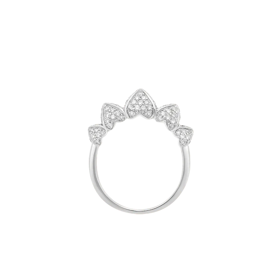 Korloff Korlove JKVR02 anello oro bianco diamanti 5 cuori 52