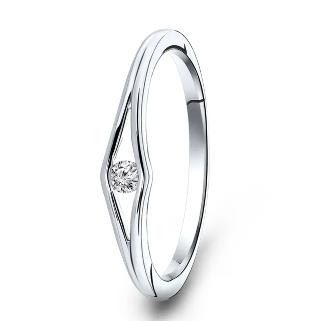 Miore Anello Oro Bianco 9Kt 375