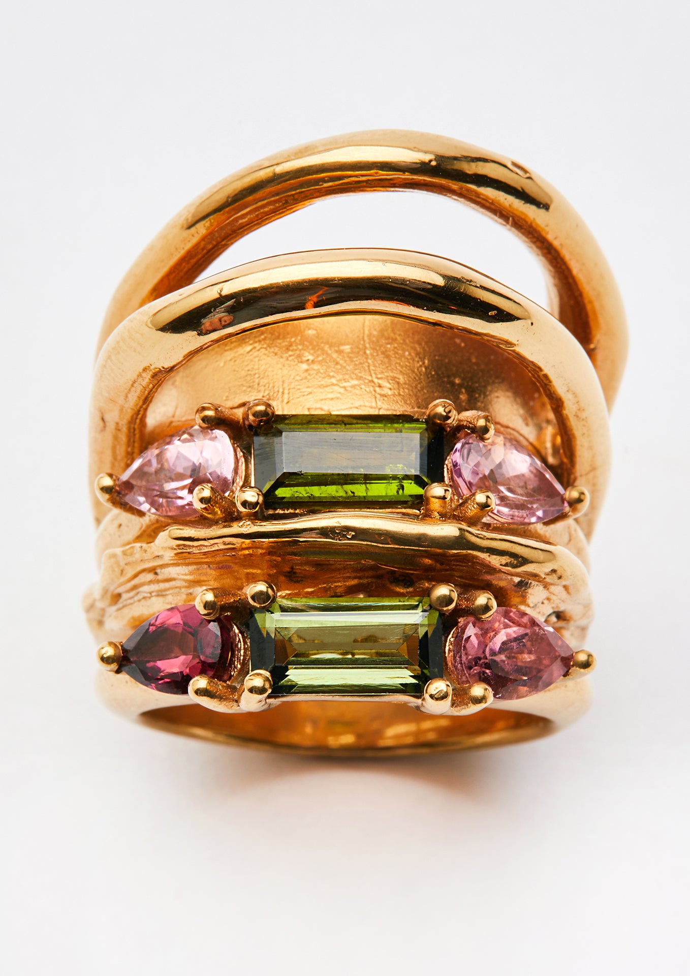 Voodoo Jewels Bold Shapes Azak anello tormaline oro