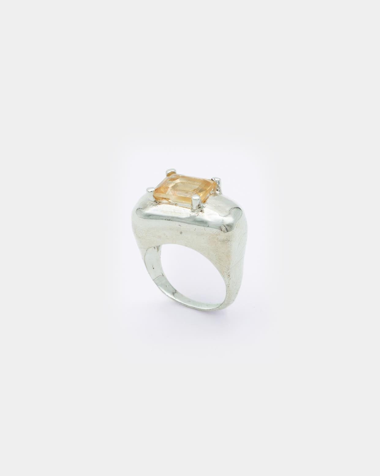 Voodoo Jewels Bold Shapes Supernova anello argento quarzo fumé M