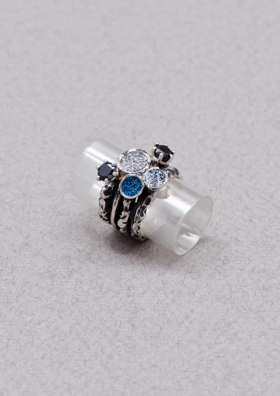 Voodoo Jewels Bold Shapes Catula anello argento pietre
