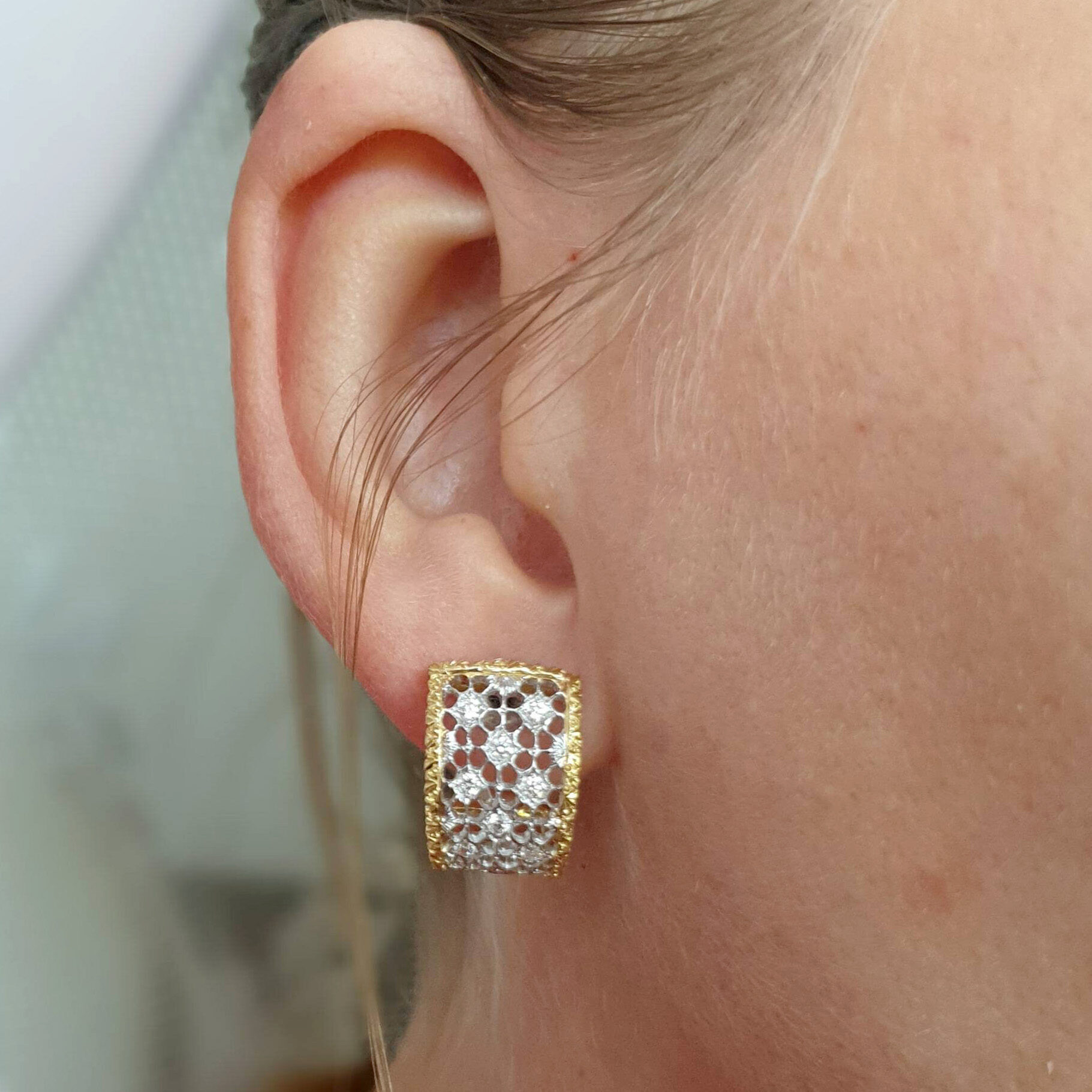 Anna Gioielli Orafo Fiorentino Orecchini Oro Diamanti 0,44ct