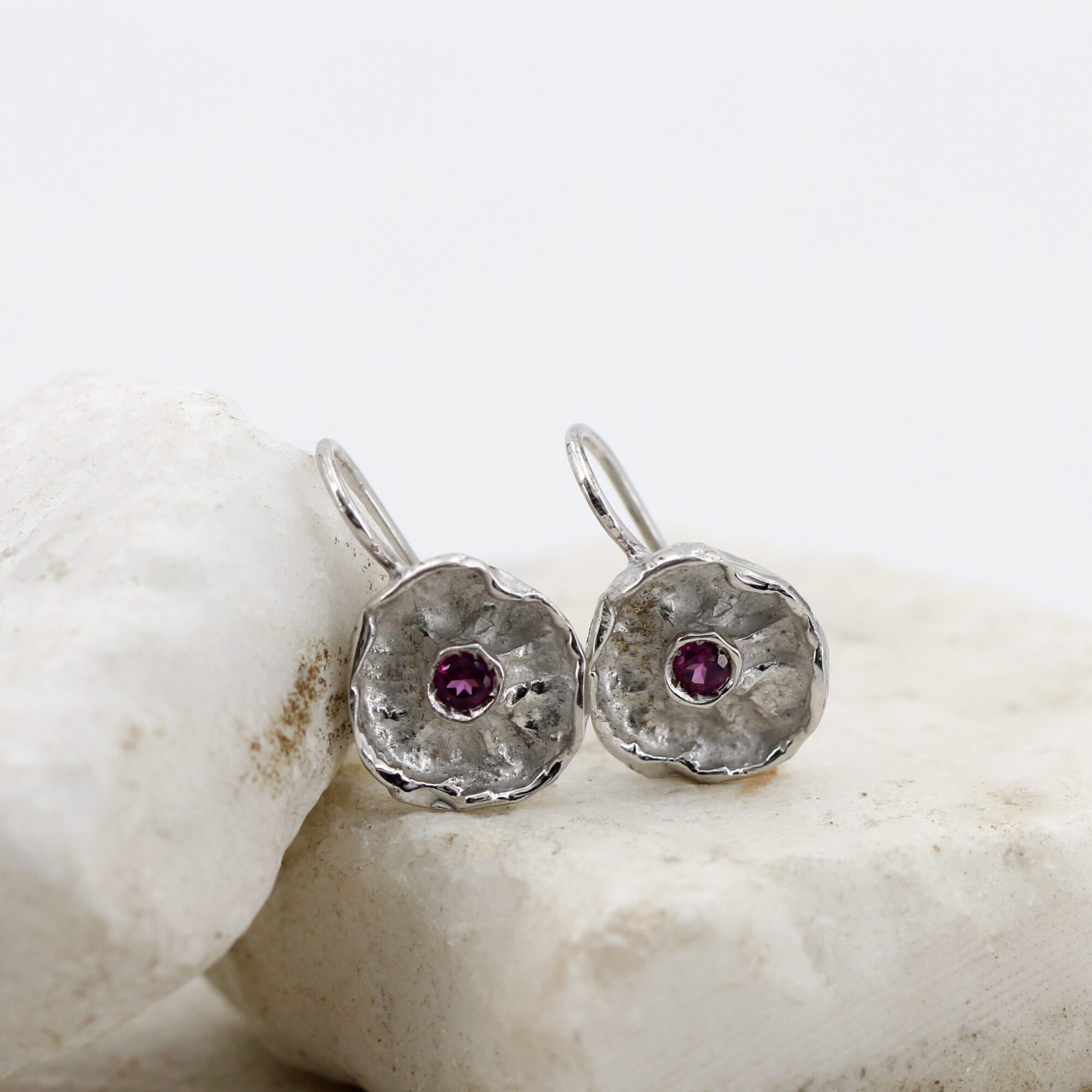 Anna Gioielli Winter Flower Orecchini Argento Rodolite 13 mm