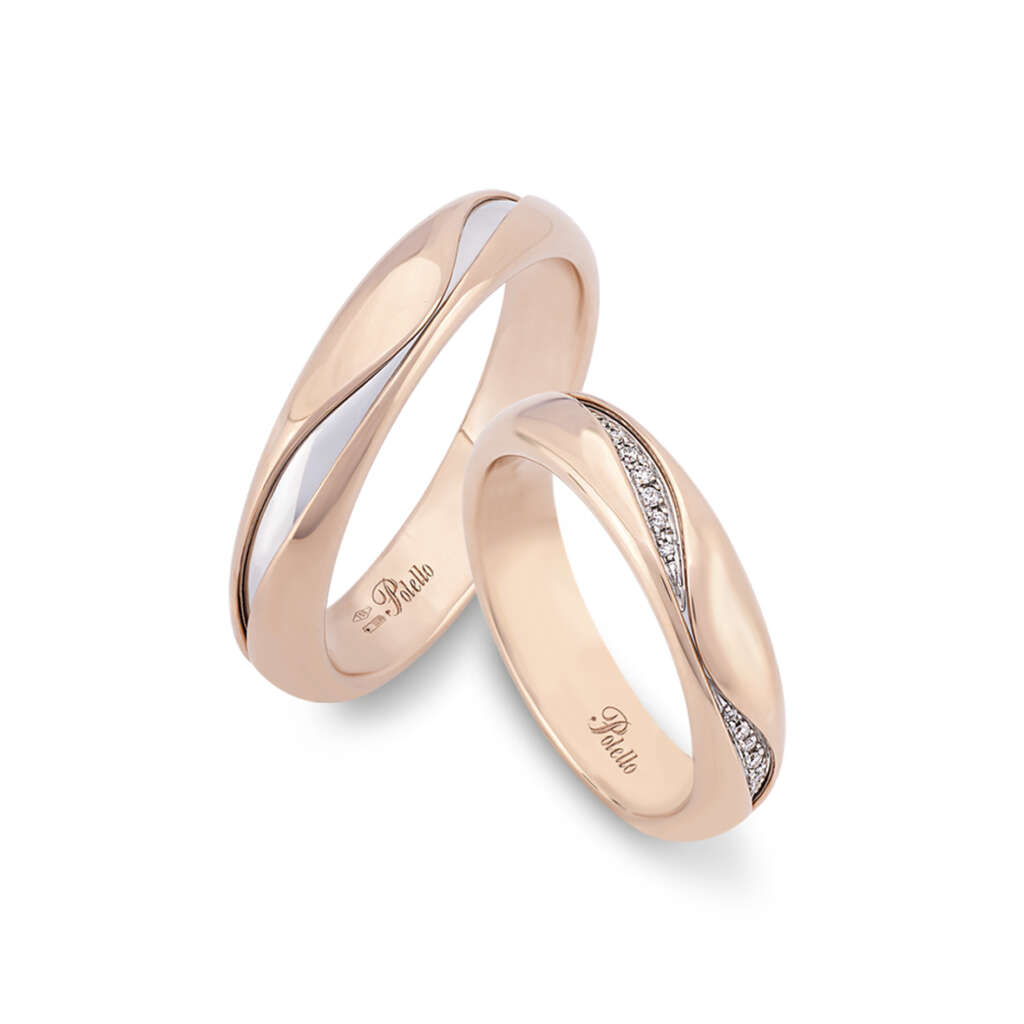 Polello Sì Lo Voglio Fedi Oro Bianco Rosa 18Kt