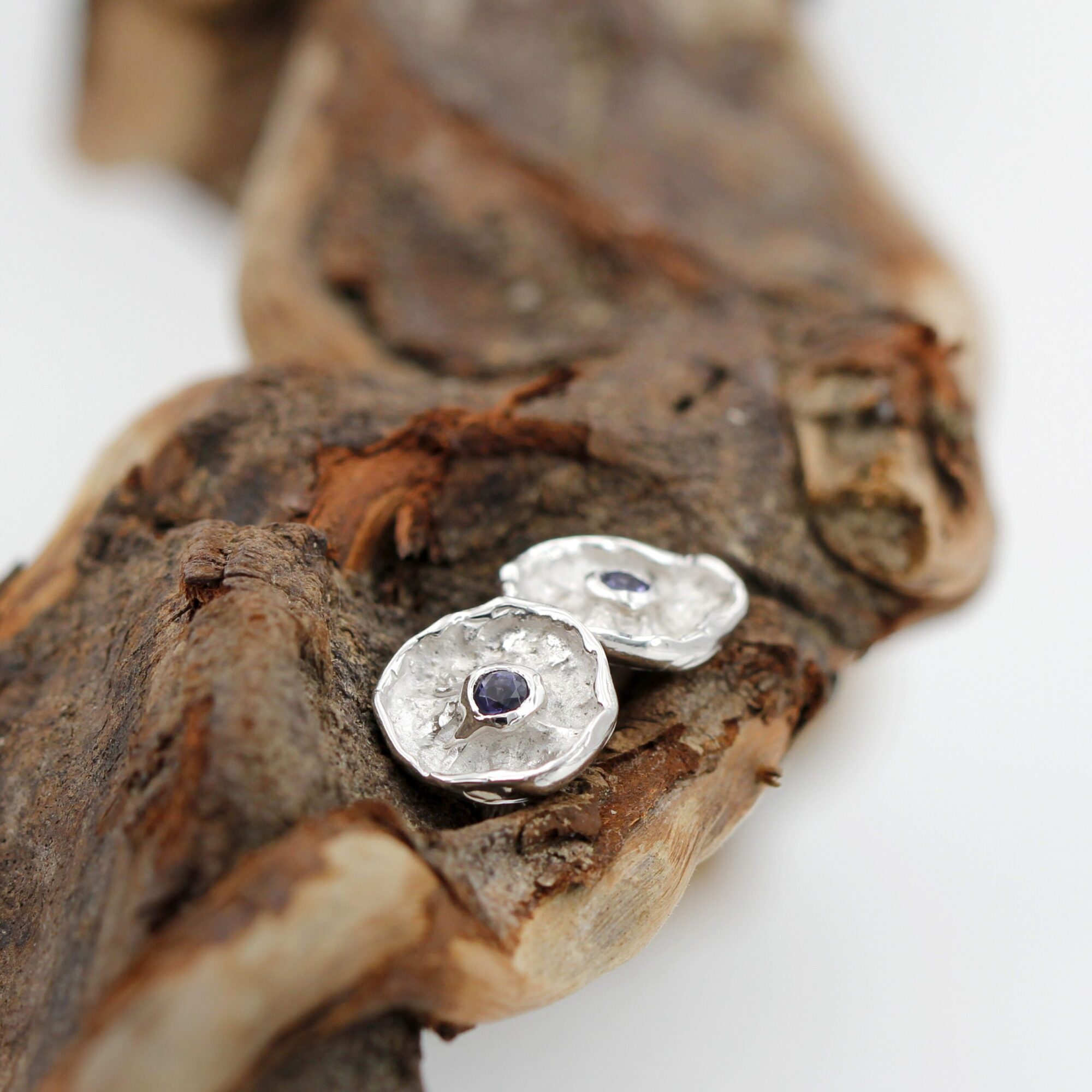 Anna Gioielli Winter Flower orecchini argento fiore iolite naturale
