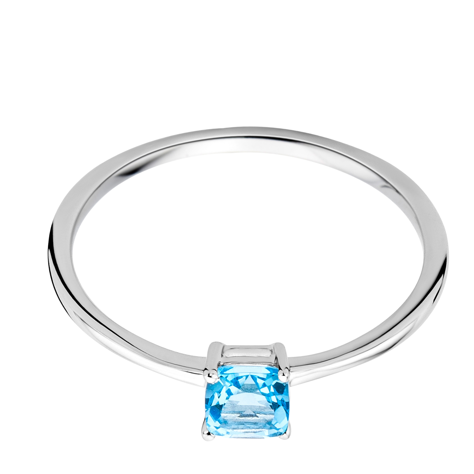 Miore Anello oro bianco 9kt topazio blu