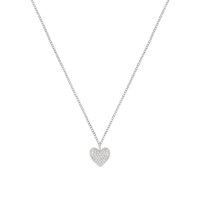 Korloff Korlove collana oro bianco diamanti cuore piccolo