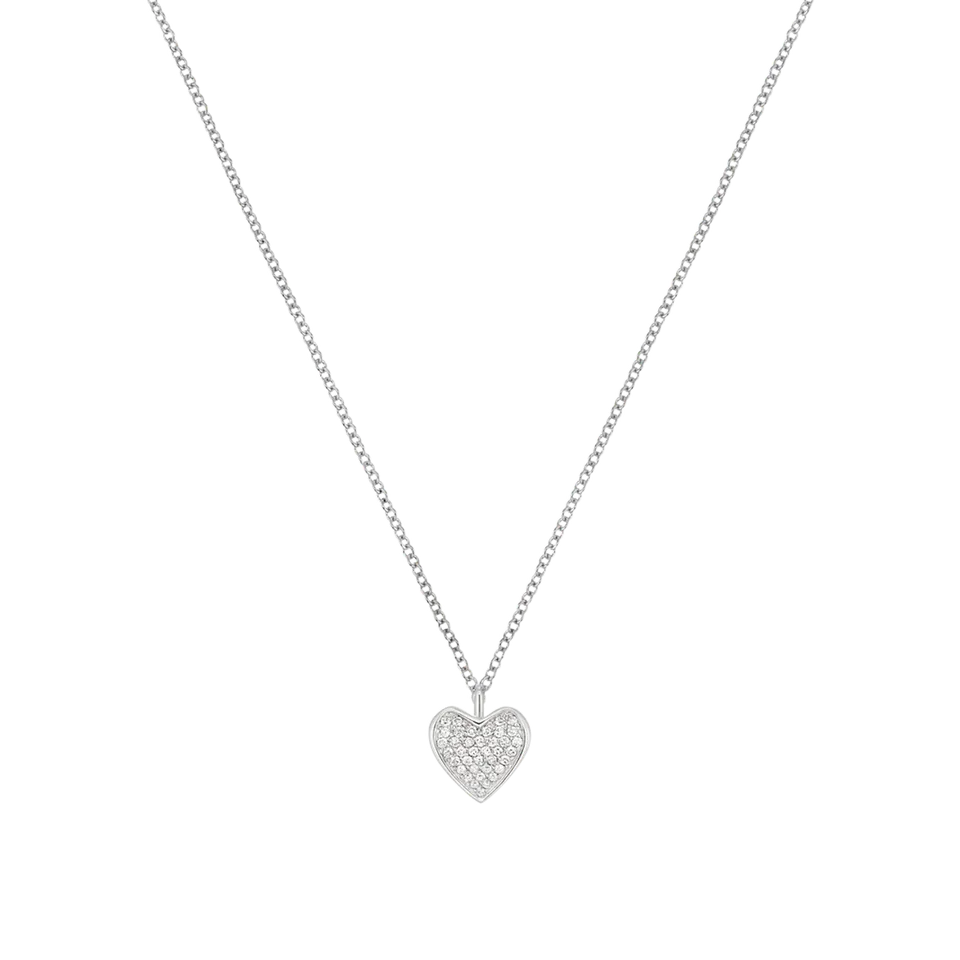 Korloff Korlove collana oro bianco diamanti cuore piccolo