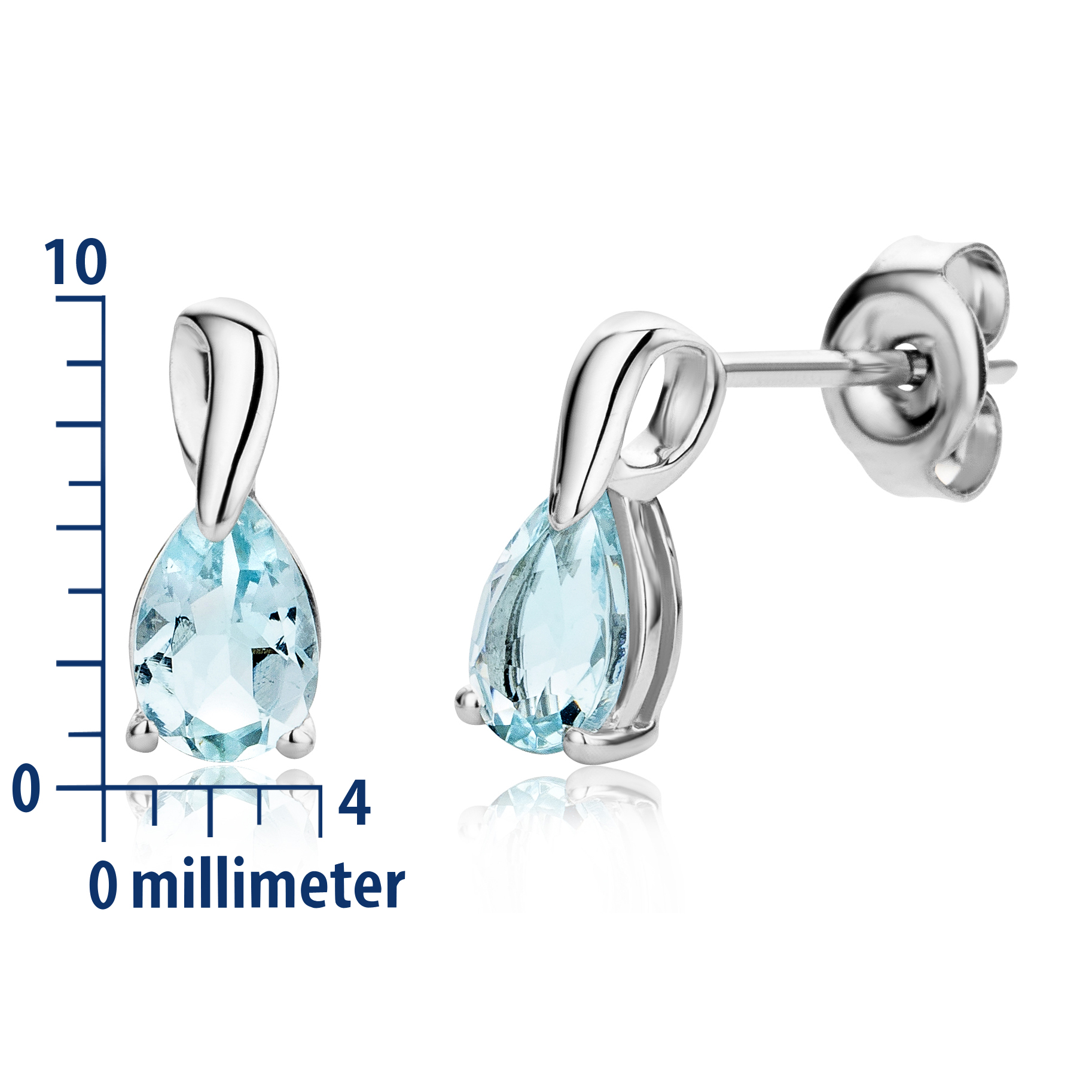 Miore Earrings Orecchini Oro Bianco 9Kt Acquamarina