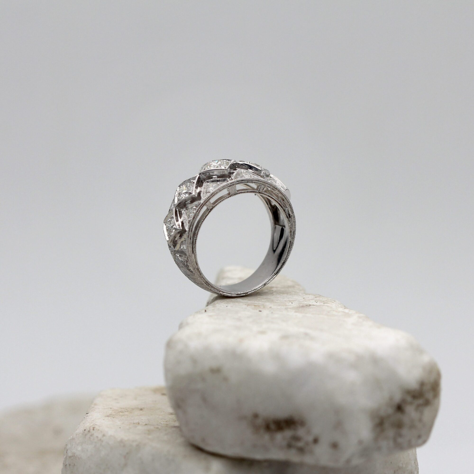 Anna Gioielli Fiorentino Anello Oro Bianco Diamanti 1,38 ct