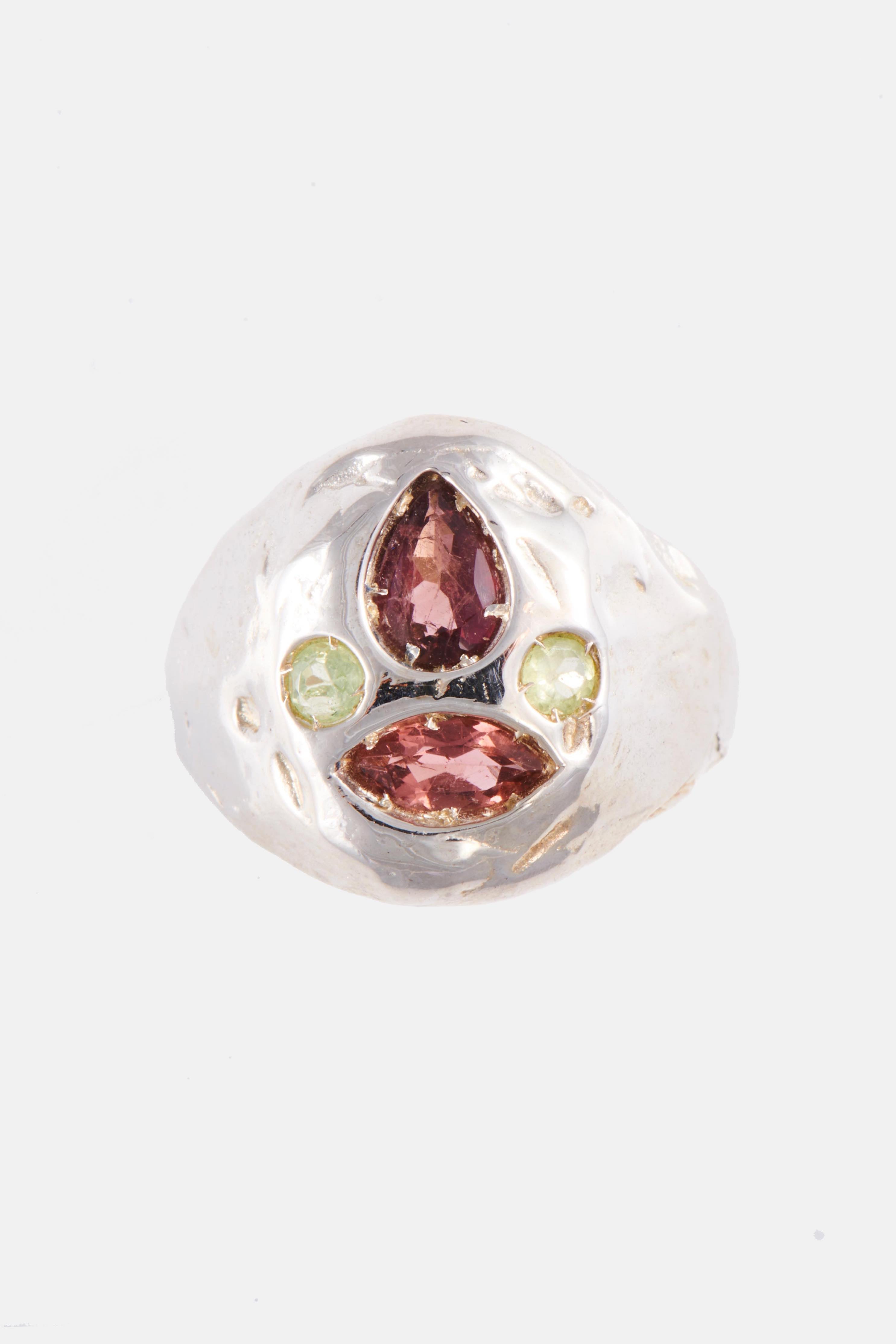 Voodoo Jewels Bold Shapes Ahome anello argento pietre naturali