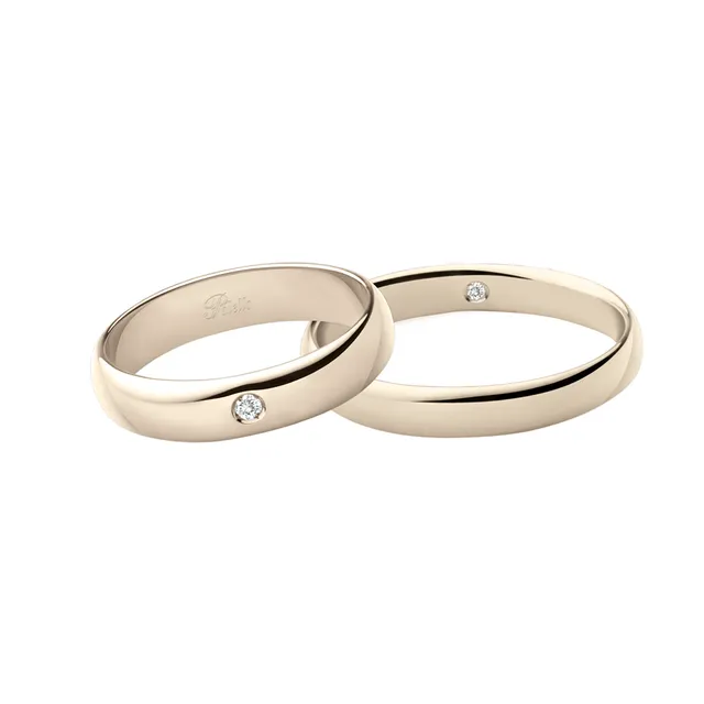 Polello Si Lo Voglio Fedi Champagne in Oro Matrimonio