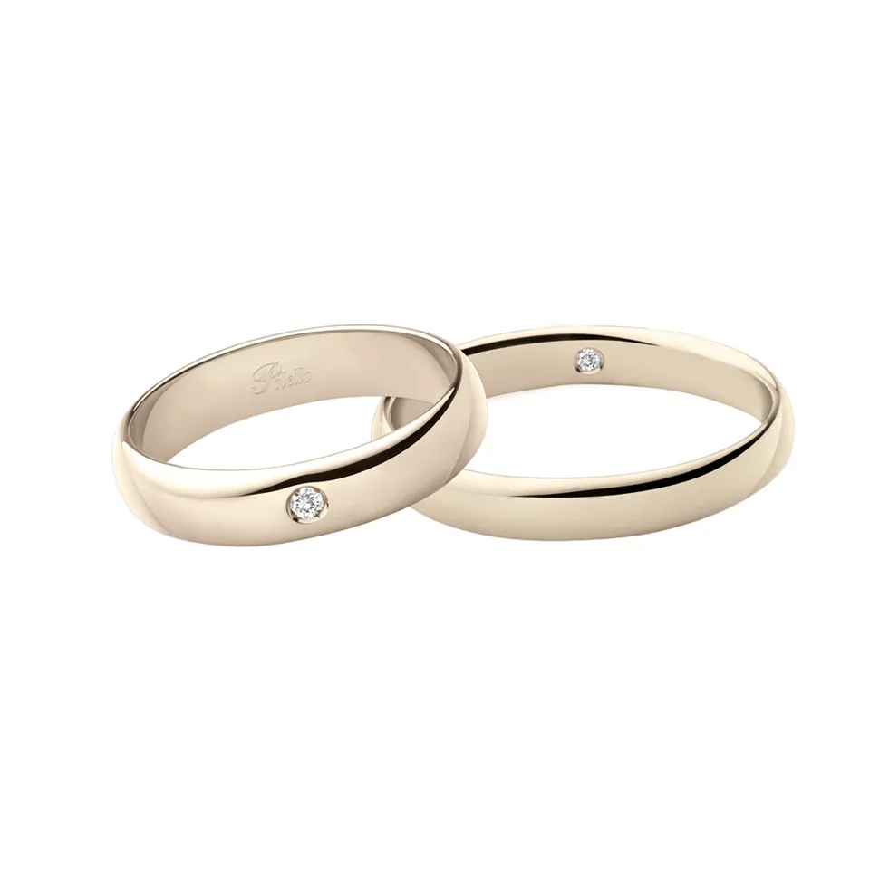 Polello Si Lo Voglio Fedi Champagne in Oro Matrimonio