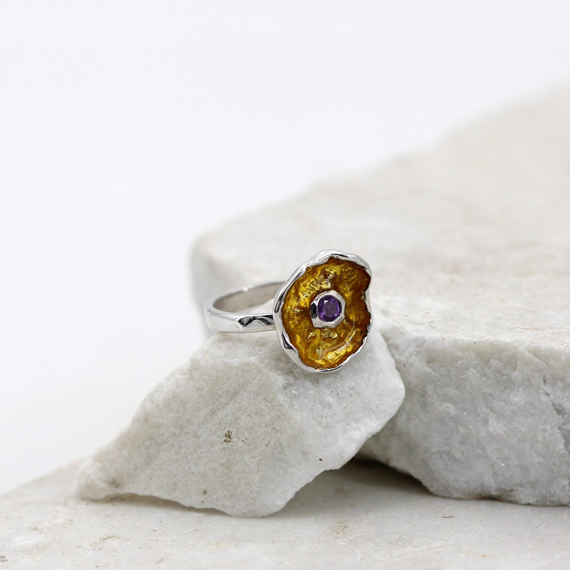 Anna Gioielli Winter Flower Small anello argento ametista