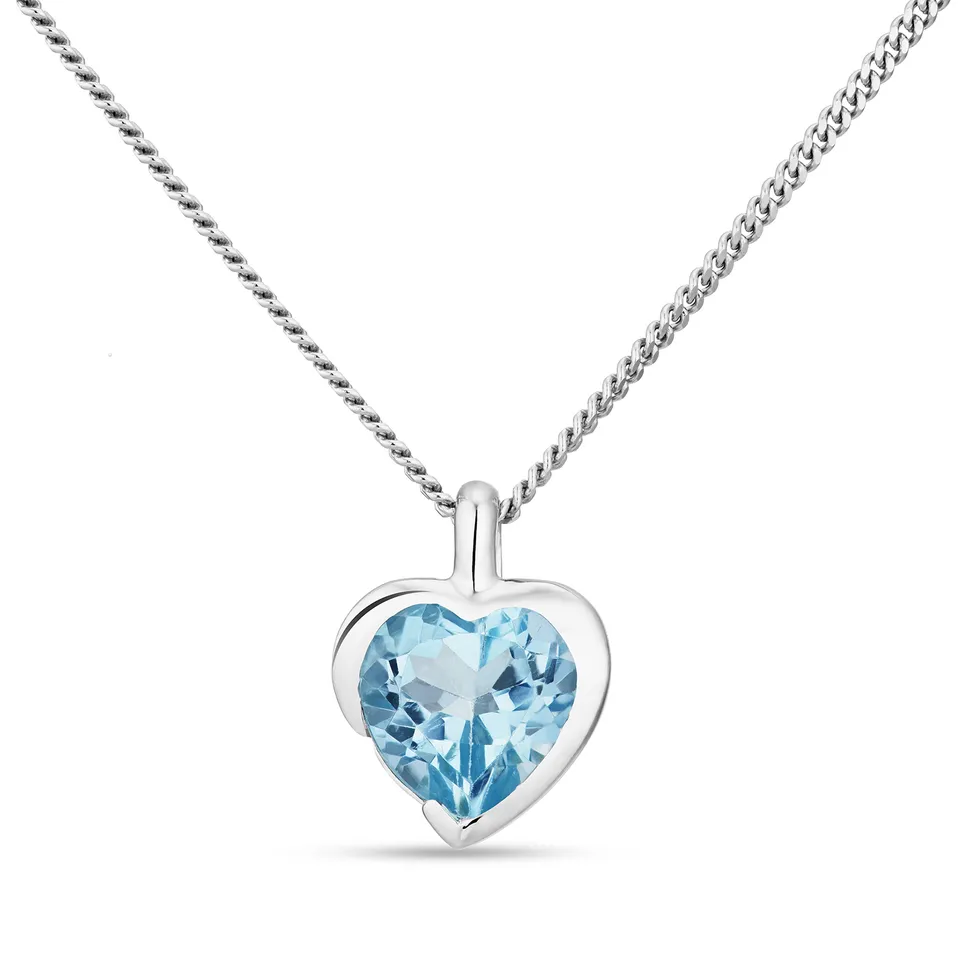Miore collana oro bianco 9Kt topazio blu