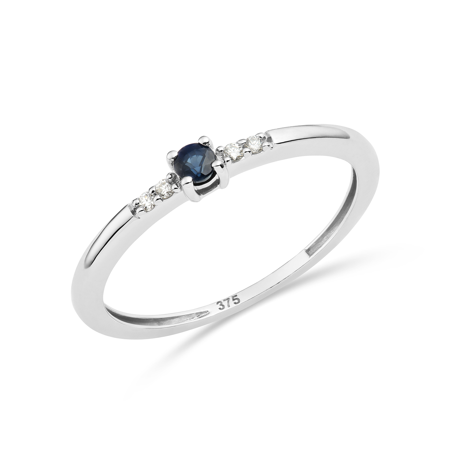 MIORE Anello oro bianco 9kt zaffiro naturale
