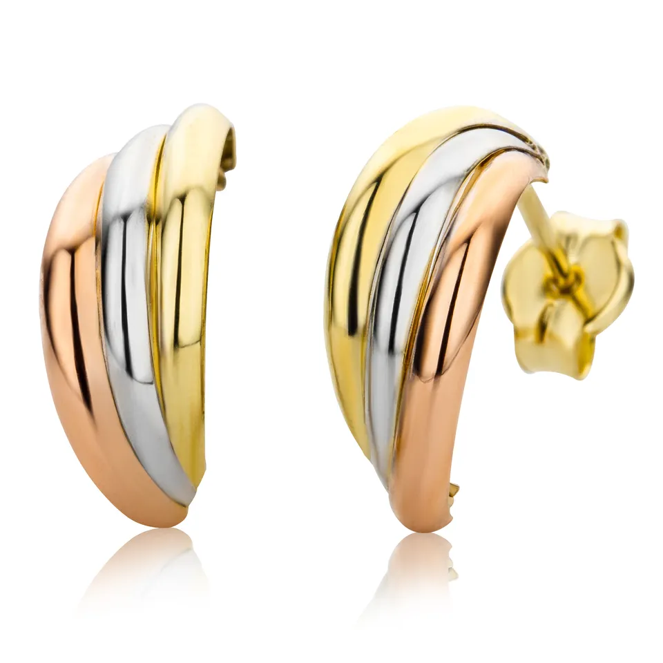 Miore Orecchini Tre Colori Oro 9Kt 375 Earrings