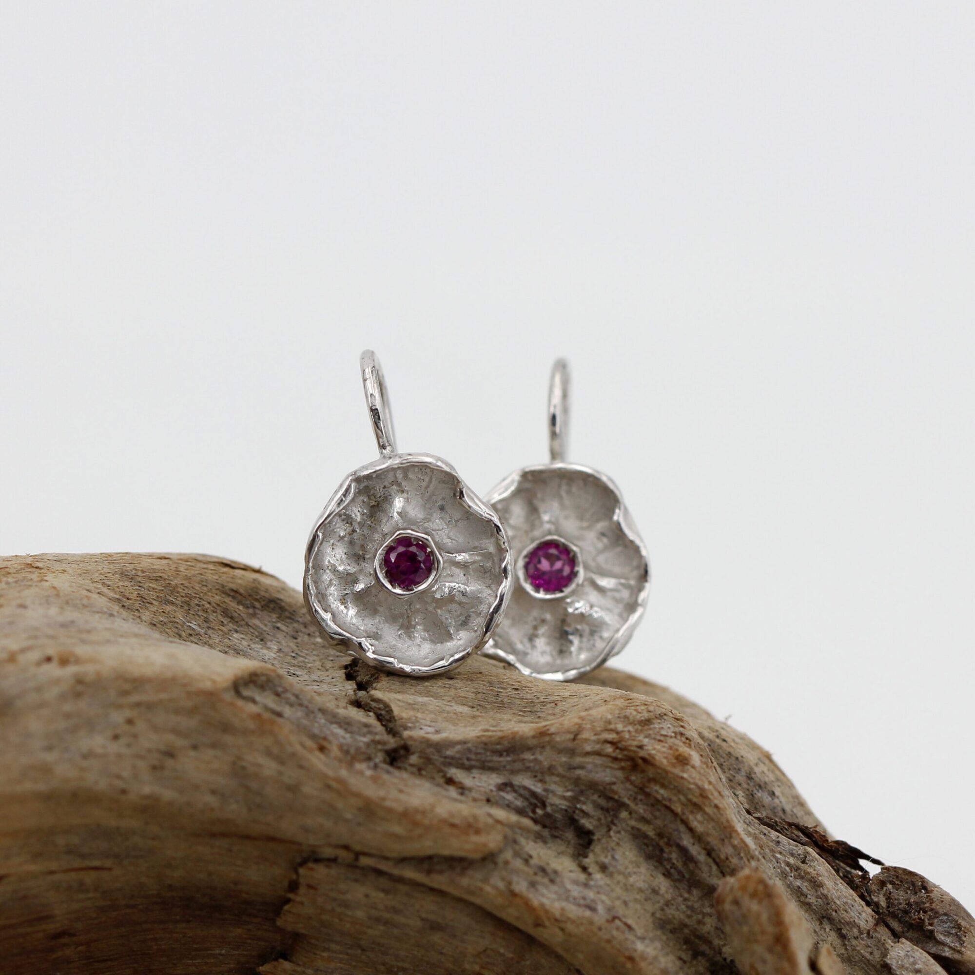 Anna Gioielli Winter Flower Orecchini Argento Rodolite 13 mm