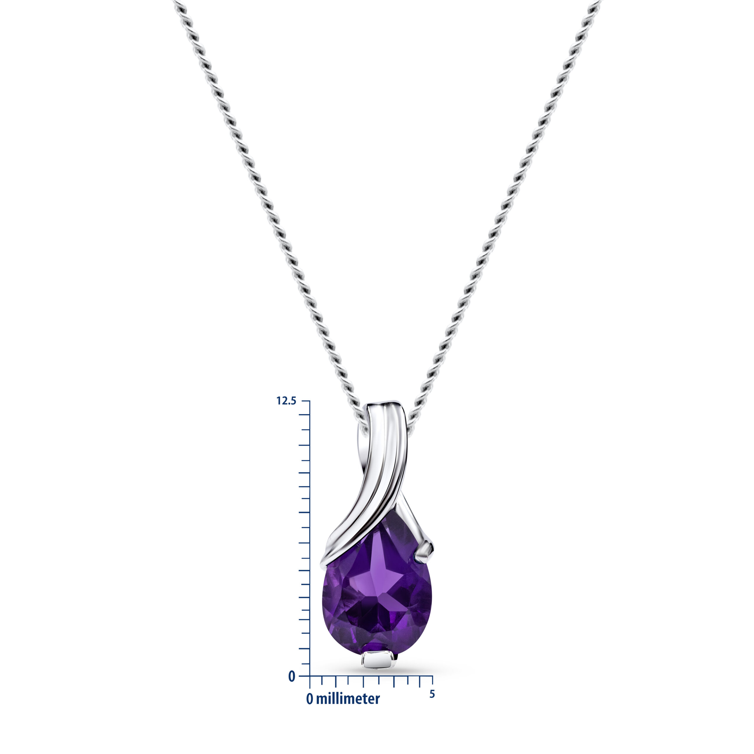 Miore Necklace Collana Oro Bianco 9KT Ametista