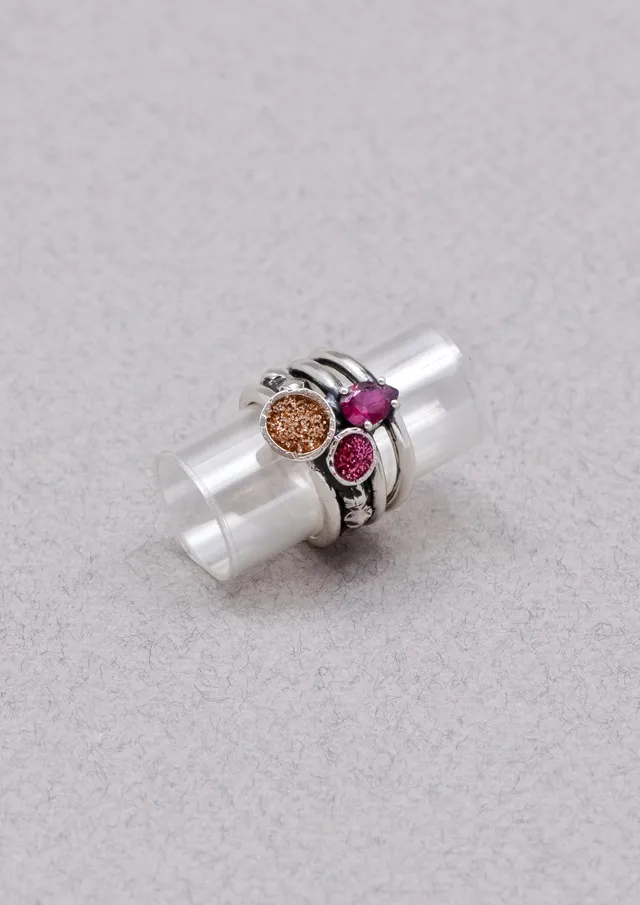Voodoo Jewels Ambrosia anello argento brunito pietra goccia