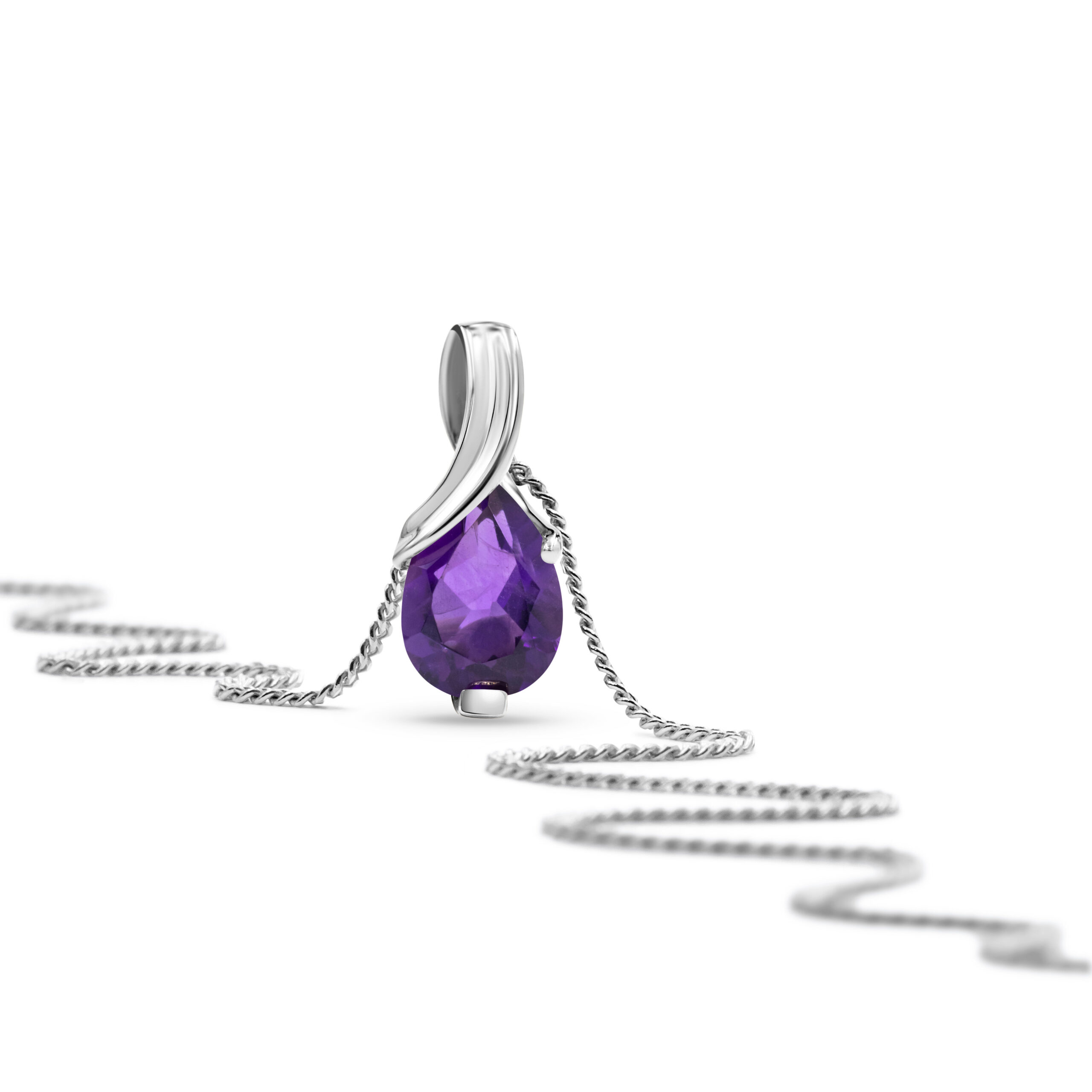 Miore Necklace Collana Oro Bianco 9KT Ametista