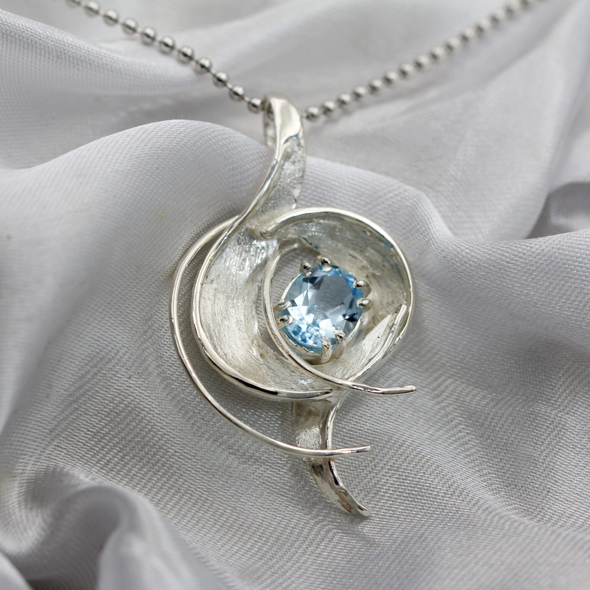 Anna Gioielli Pendenti Pendente Argento Topazio Azzurro 40 cm