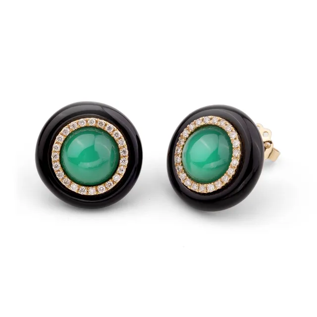 Noi Gioielli Firenze 1873 Mistica orecchini oro giallo agata onice 0,40 ct