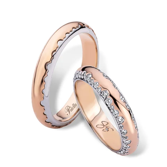 Polello Si Lo Voglio Fedi oro rosa bianco bicolore
