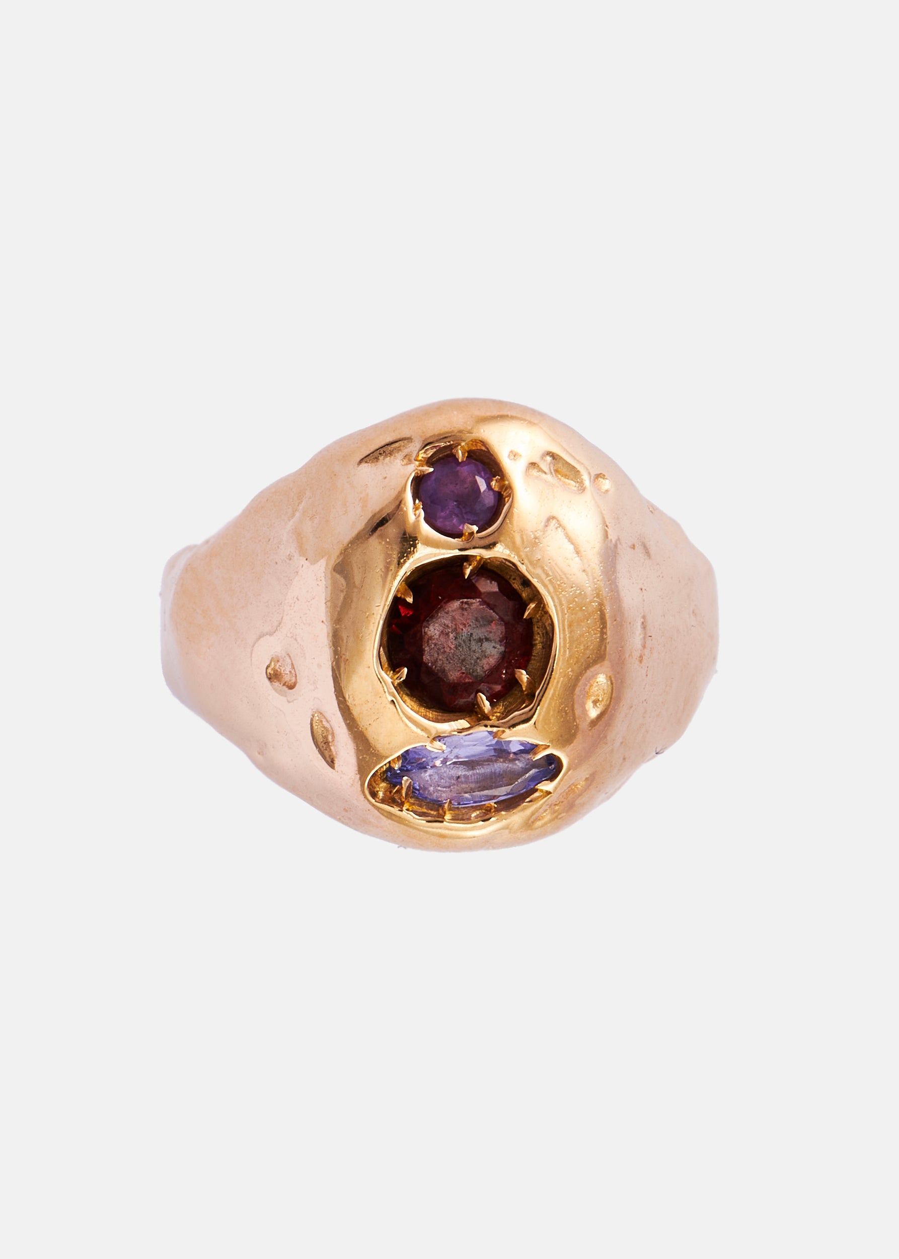 Voodoo Jewels Bold Shapes Merida anello sigillo granato