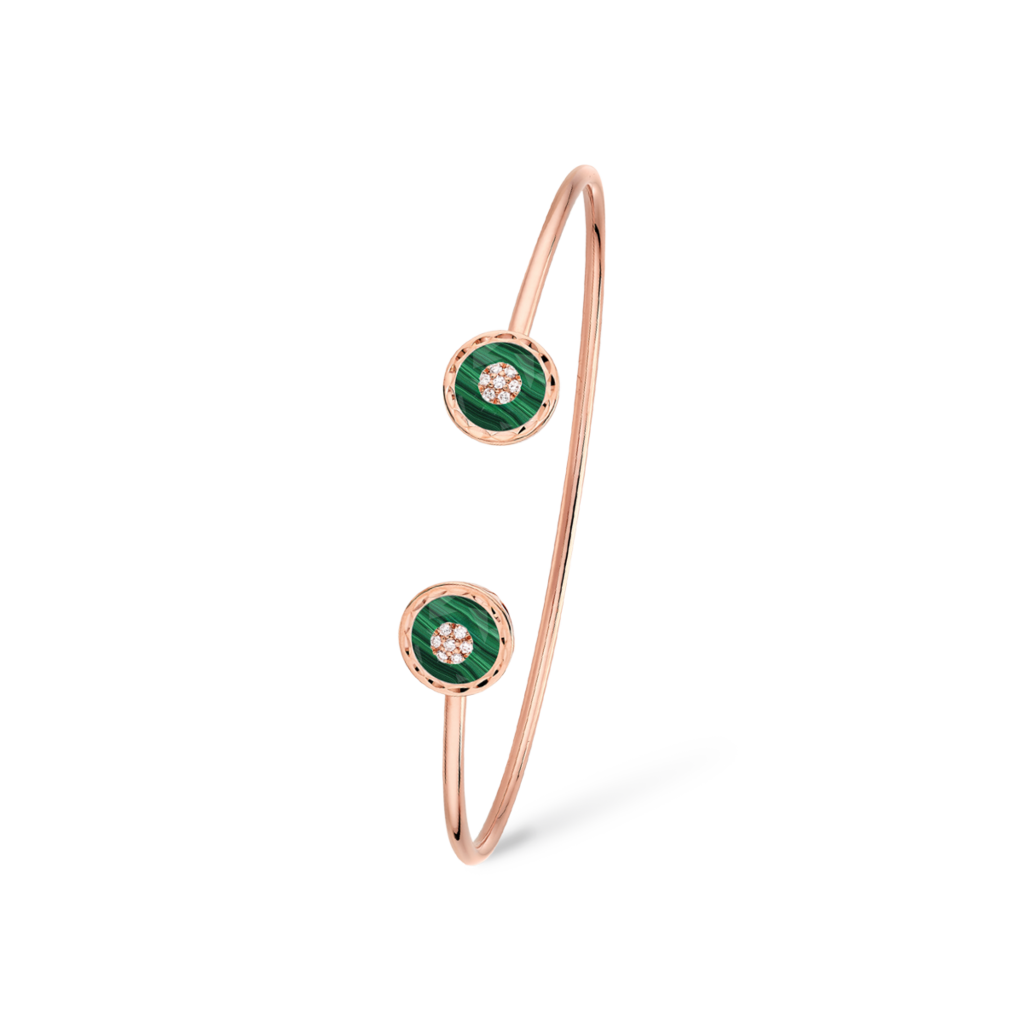Korloff Je Play JJPB03 bracciale malachite oro rosa 16 cm