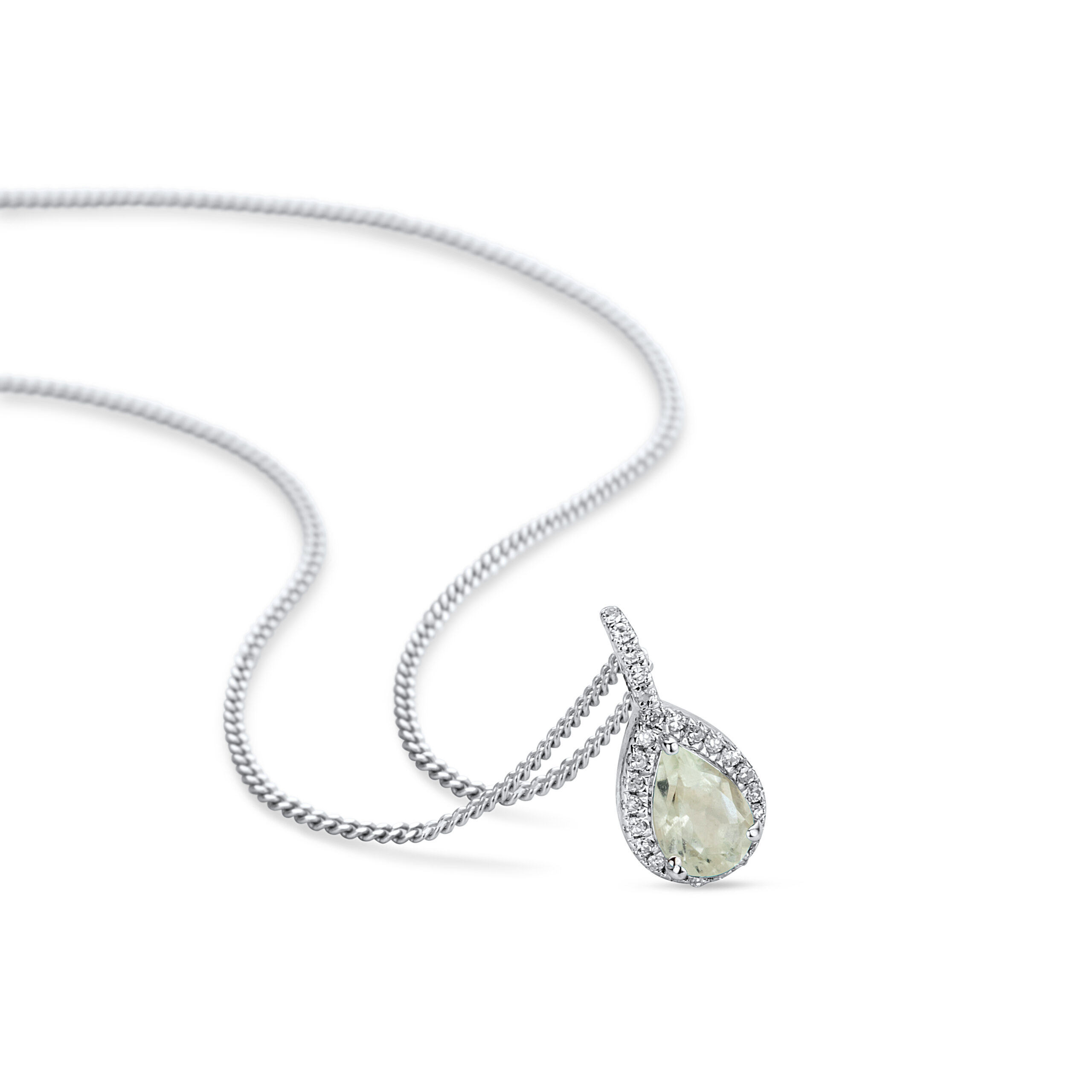 MIORE Collana oro bianco 9kt ametista verde