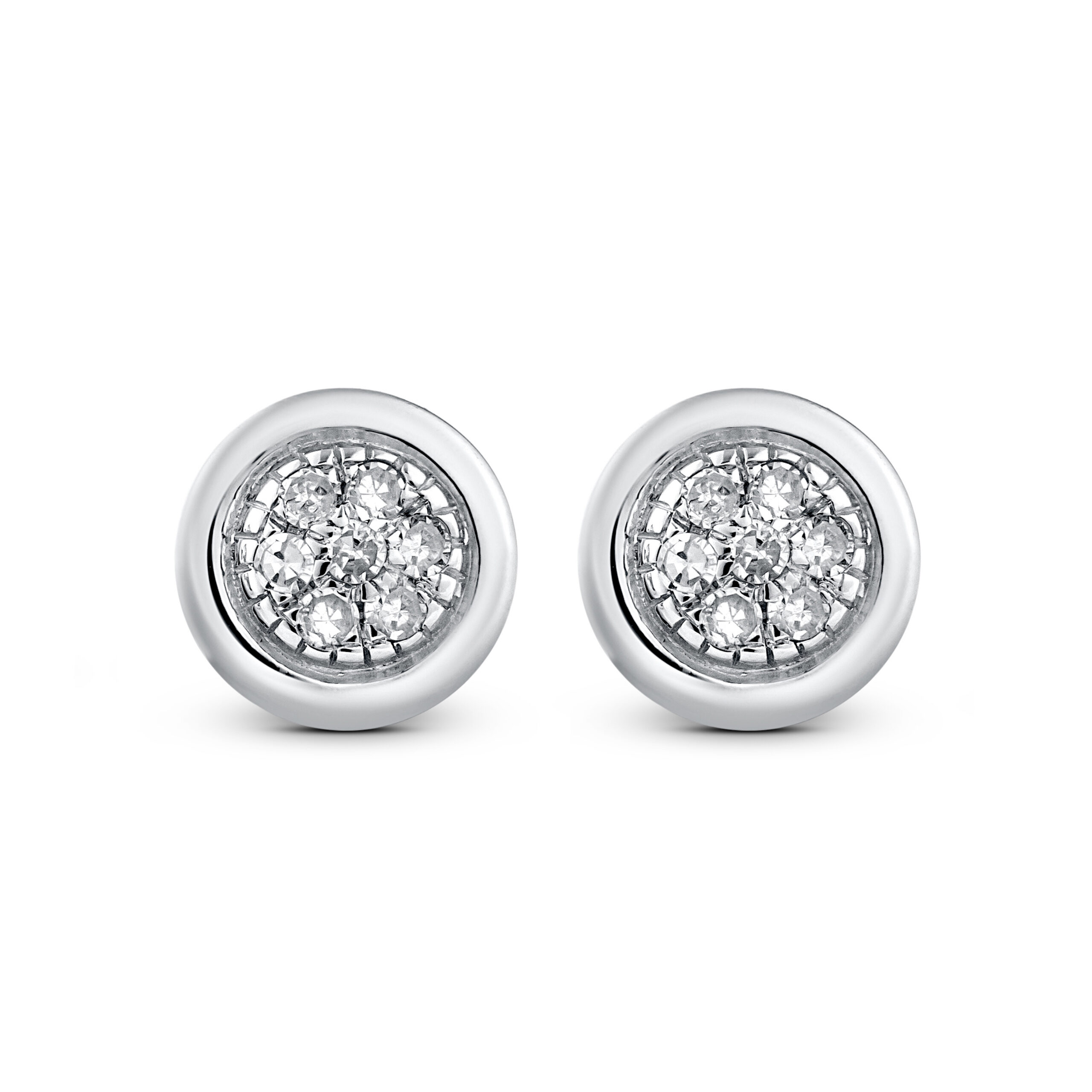 Miore Orecchini Oro Bianco 9Kt 375