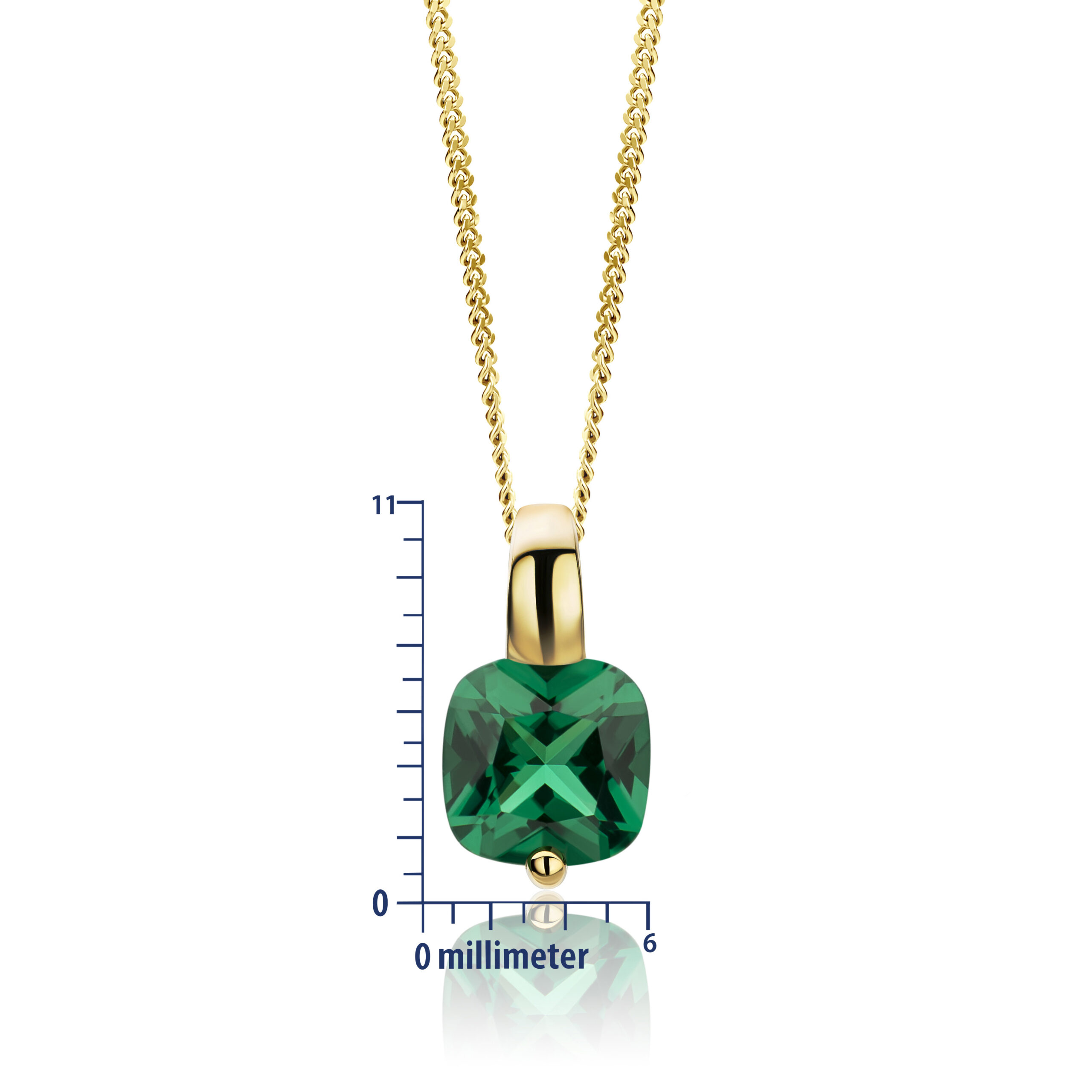 Miore collana oro giallo 9 kt smeraldo creato