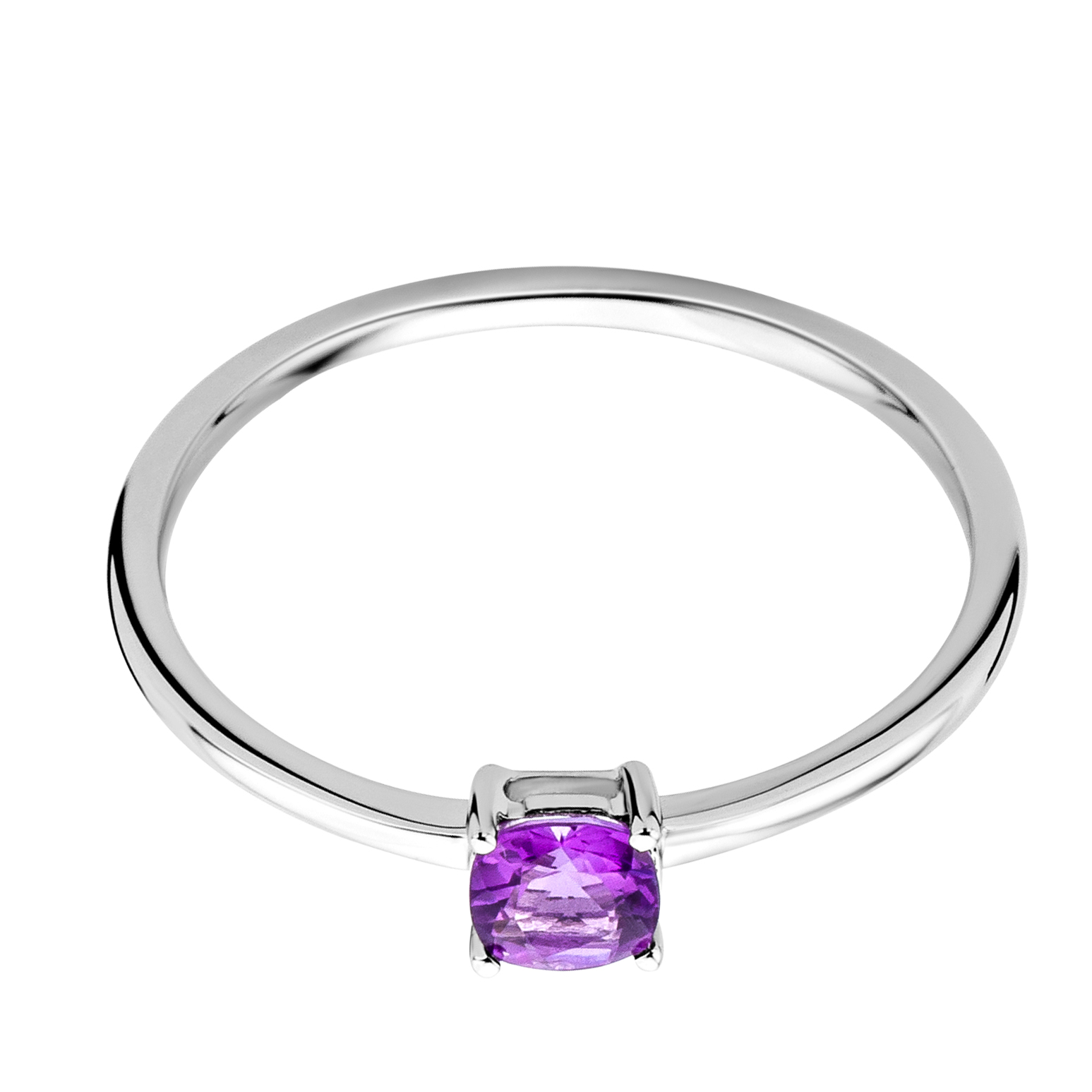 Miore Ring Anello Oro Bianco 9Kt Ametista