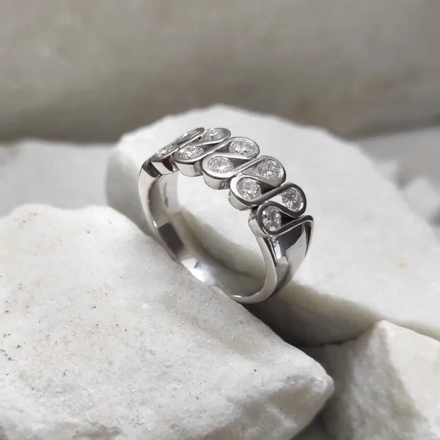 Anna Gioielli Classici Anello Oro Bianco Diamanti 0,86 ct