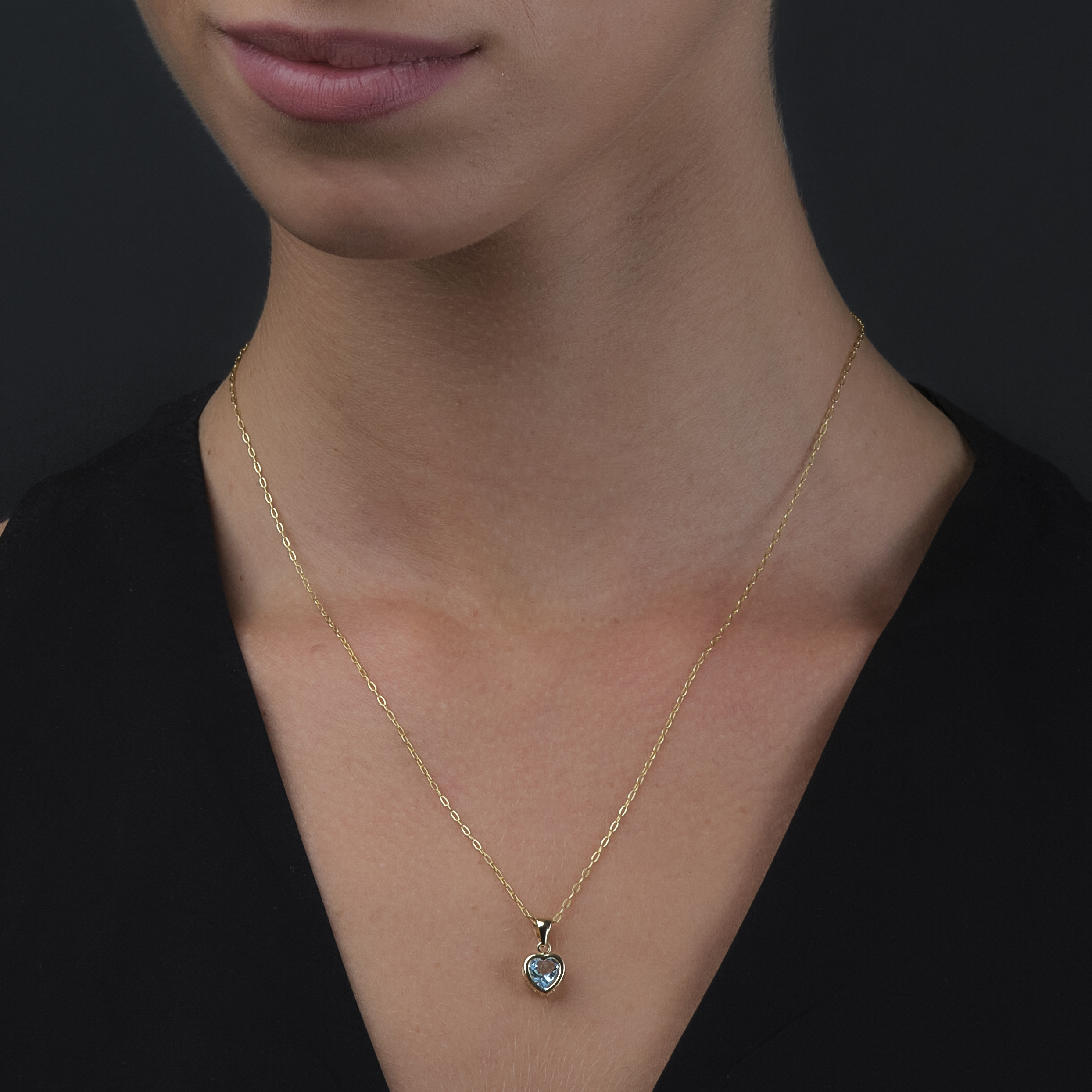 Miore Collana Oro Giallo 9KT Topazio Blu