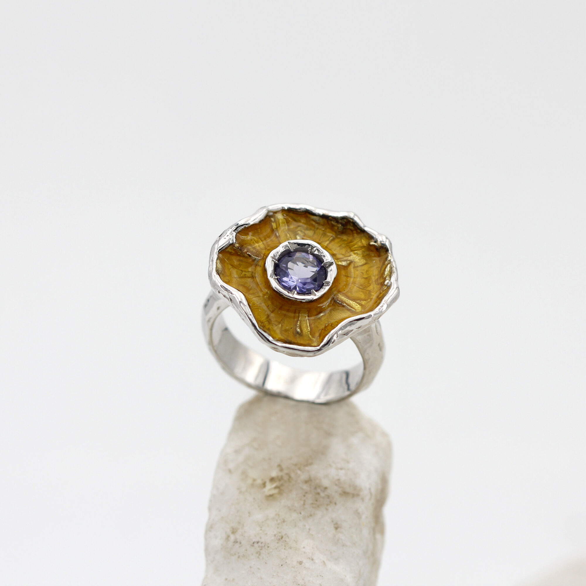 Anna Gioielli Winter Flower Anello Argento Iolite 21 mm
