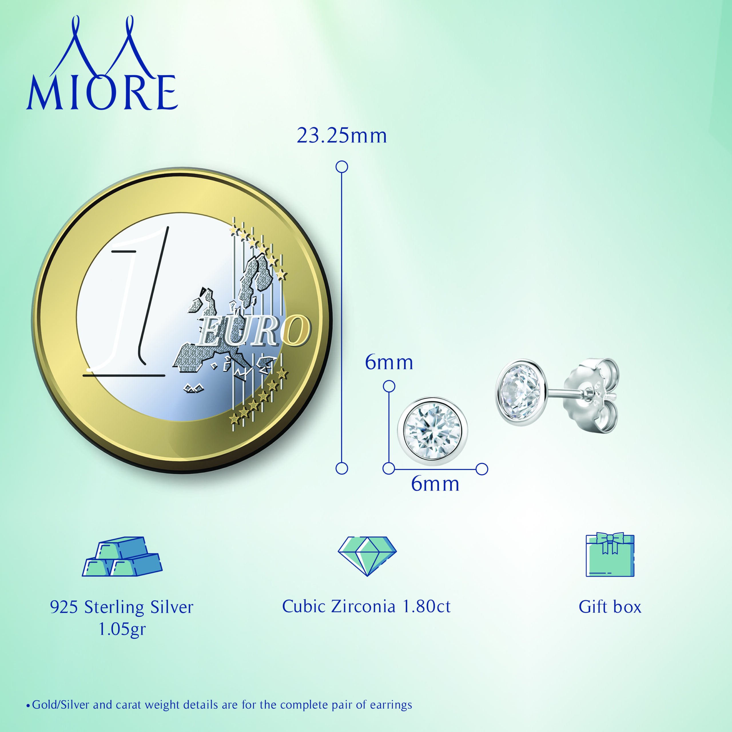 Miore Earrings orecchini argento 925 zirconia cubica