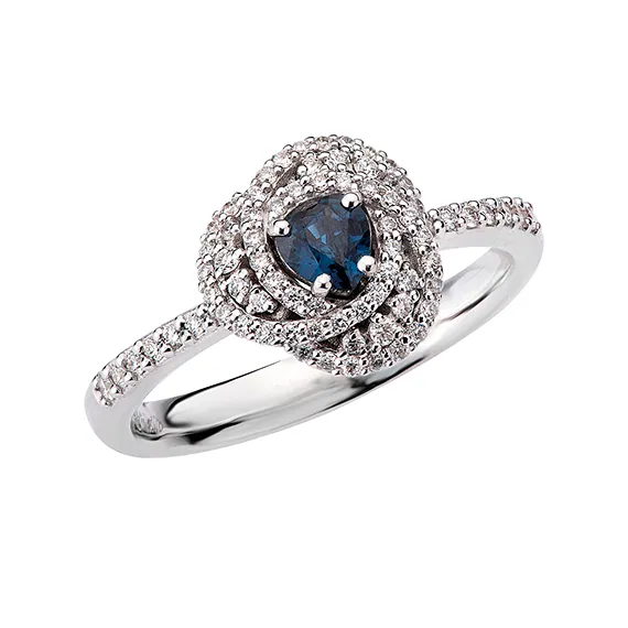 Polello Centrika Anello Zaffiro in oro blu