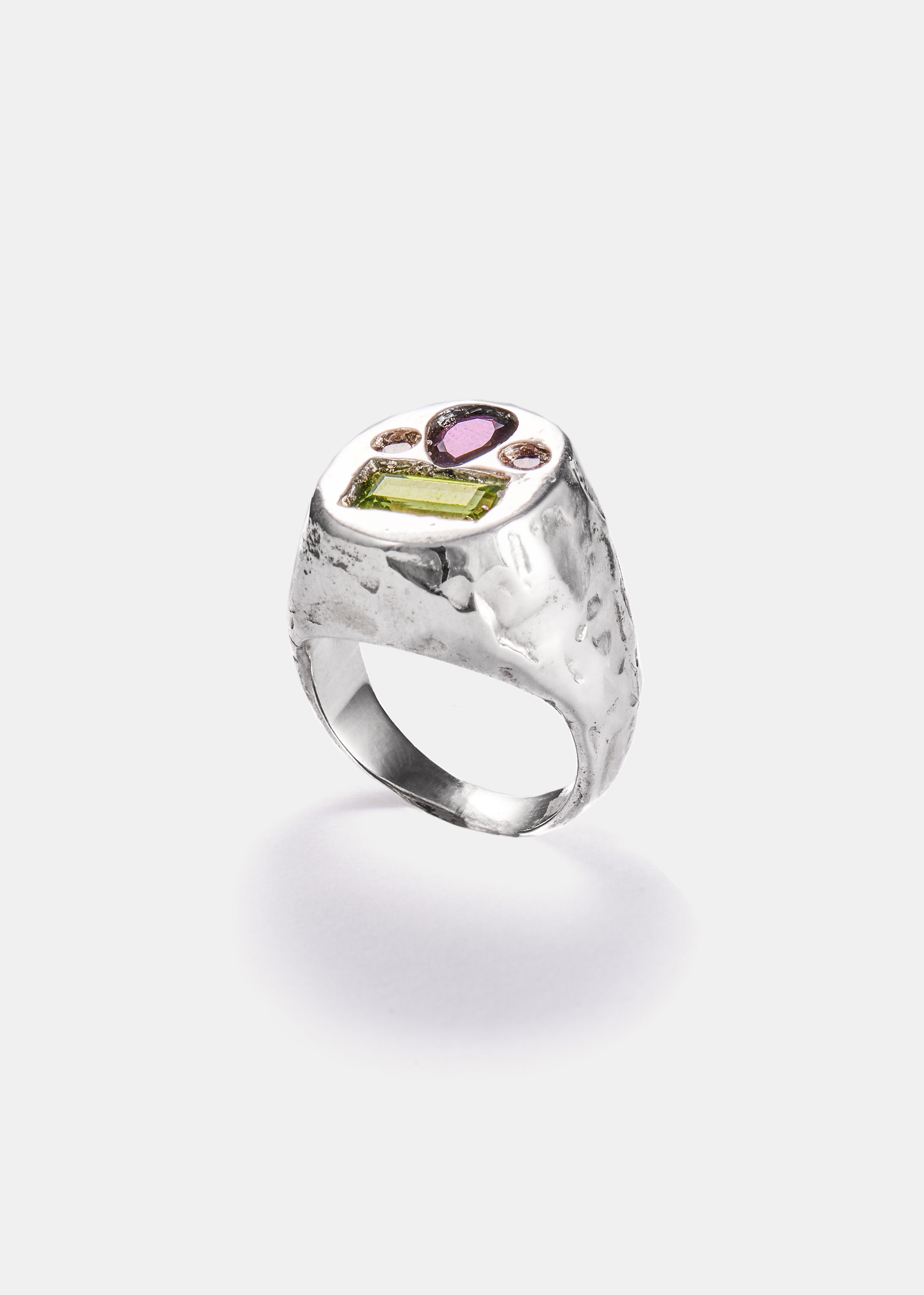 Voodoo Jewels Bold Shapes Naica Ring anello granato argento
