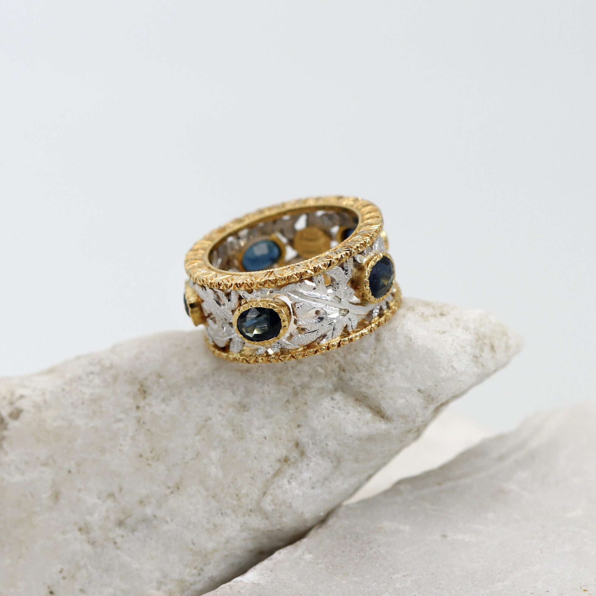 Anna Gioielli Stile Orafo Fiorentino anello oro zaffiri 3,90 ct