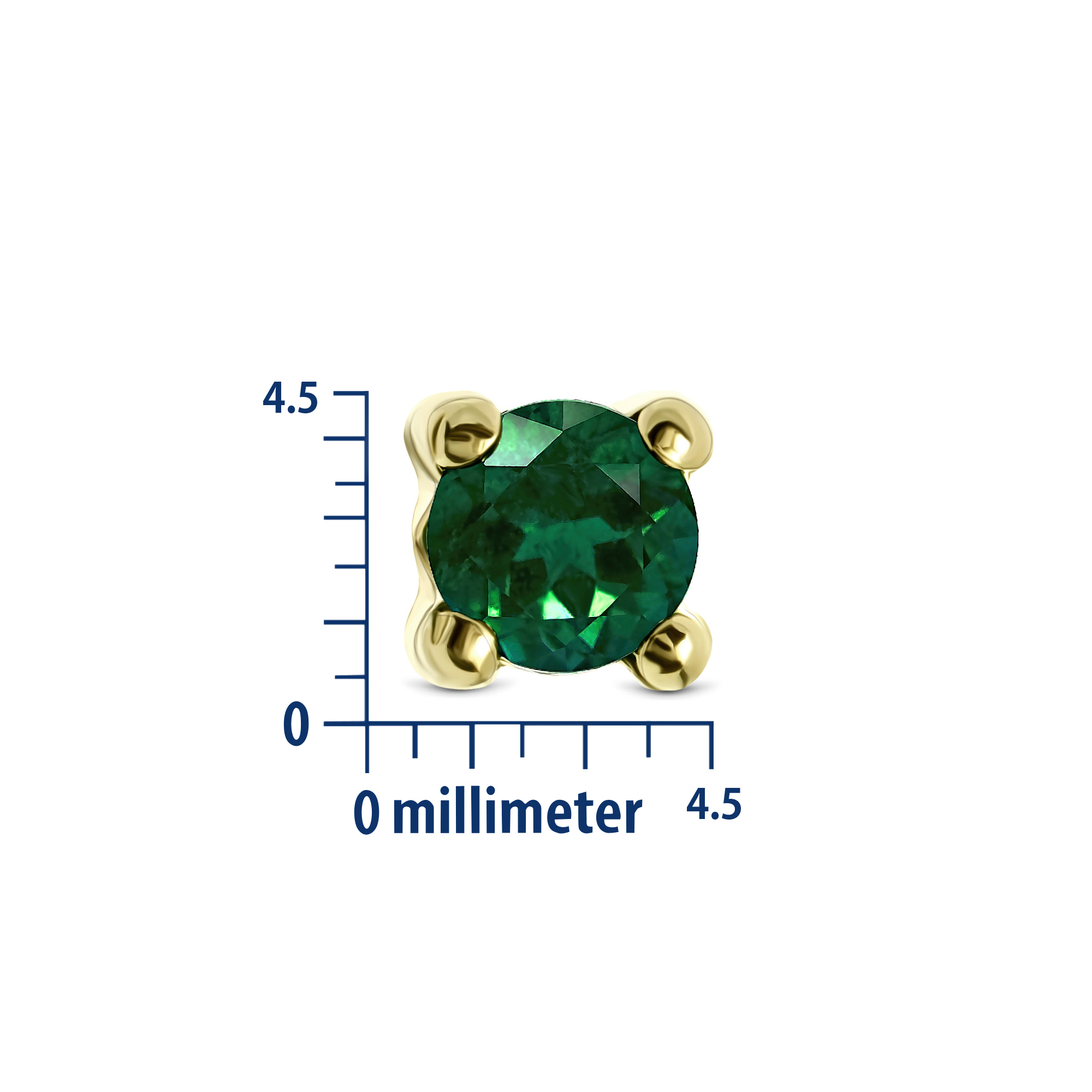 Miore Earrings orecchini oro giallo 9kt smeraldo creato