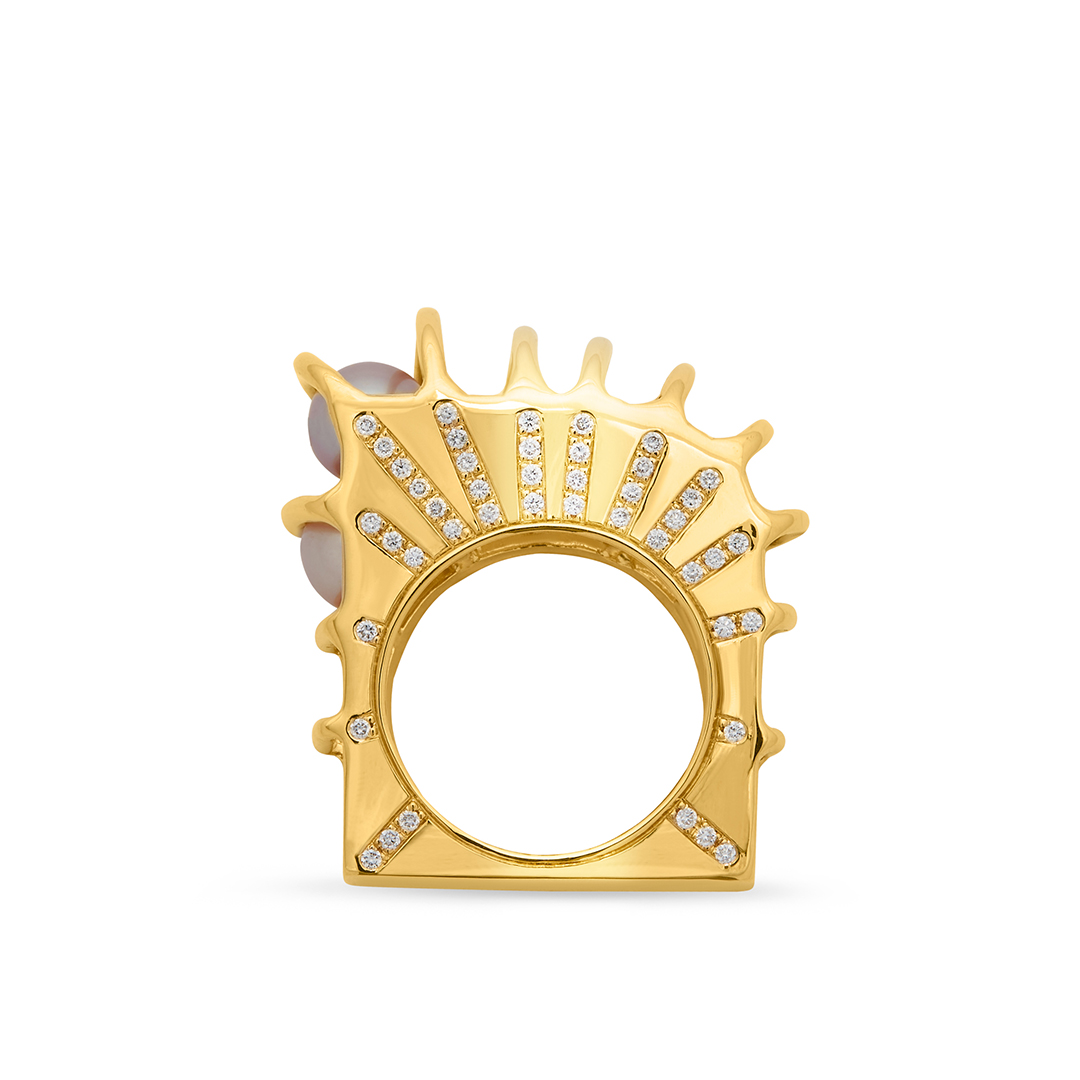 Giulia Iosco Cage Ring anello oro diamanti