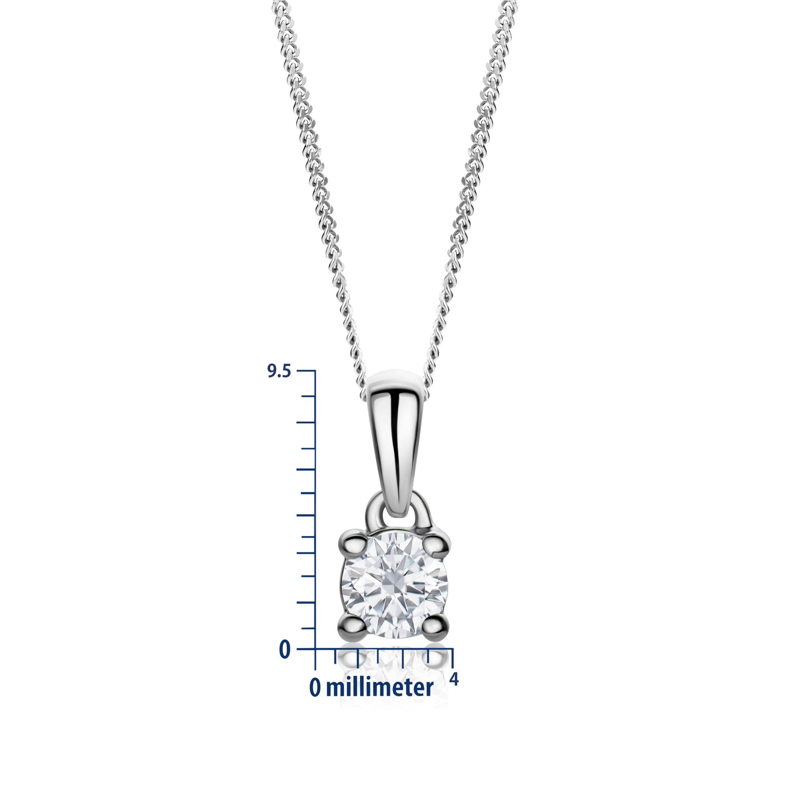Miore Collana Oro Bianco 14Kt 585 Donna
