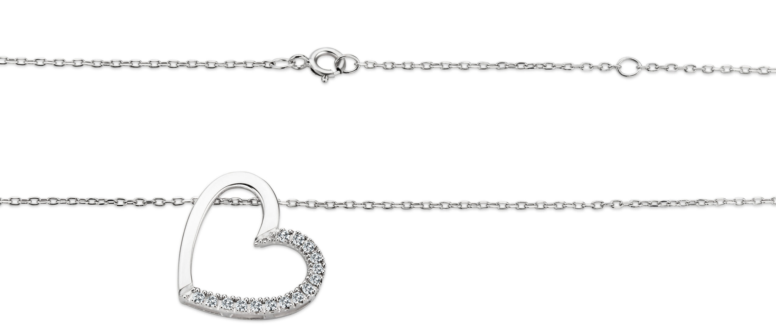Miore Collana Oro Bianco 9Kt Senza Pietra