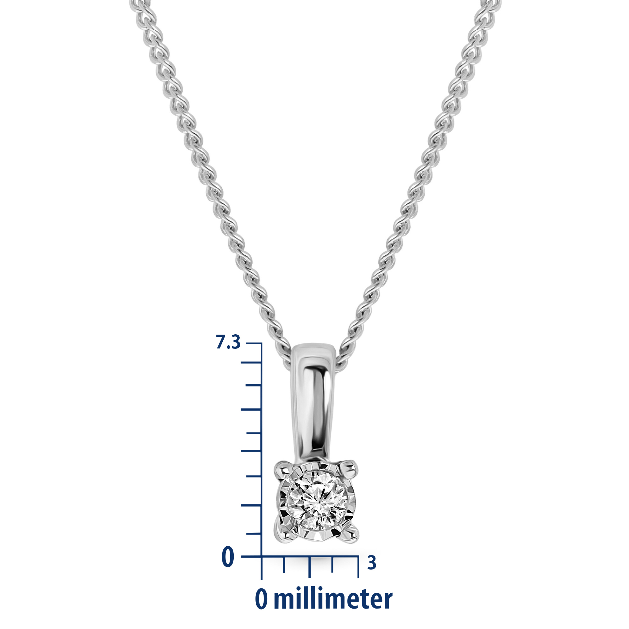 Miore Collana oro bianco 9Kt catena donna oro 375