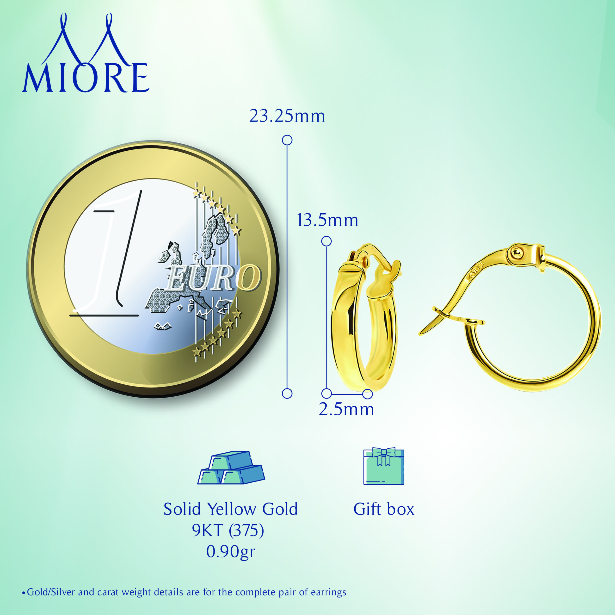 Miore Earrings Orecchini Oro Giallo 9KT 375