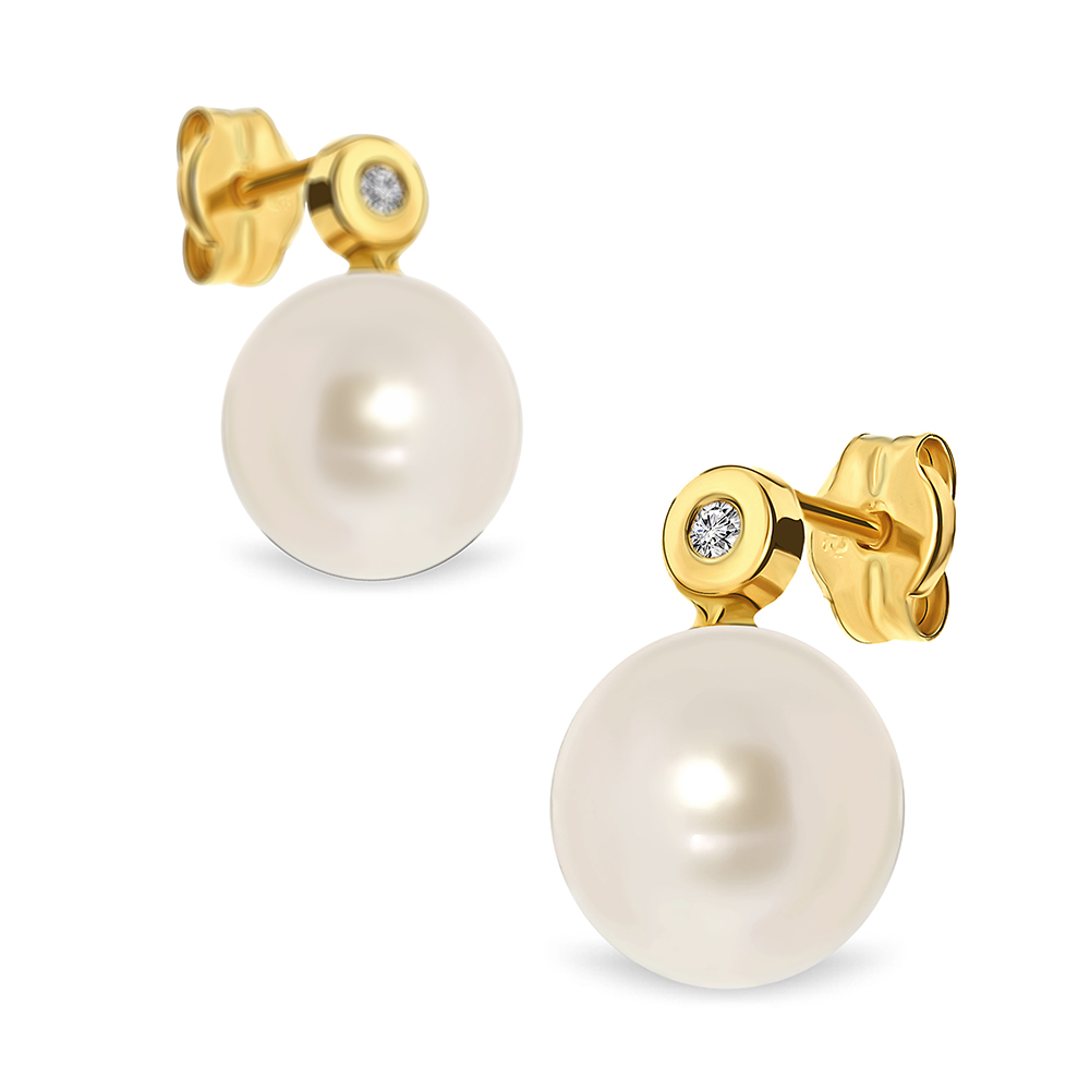 Miore Earrings orecchini oro giallo 14kt perla