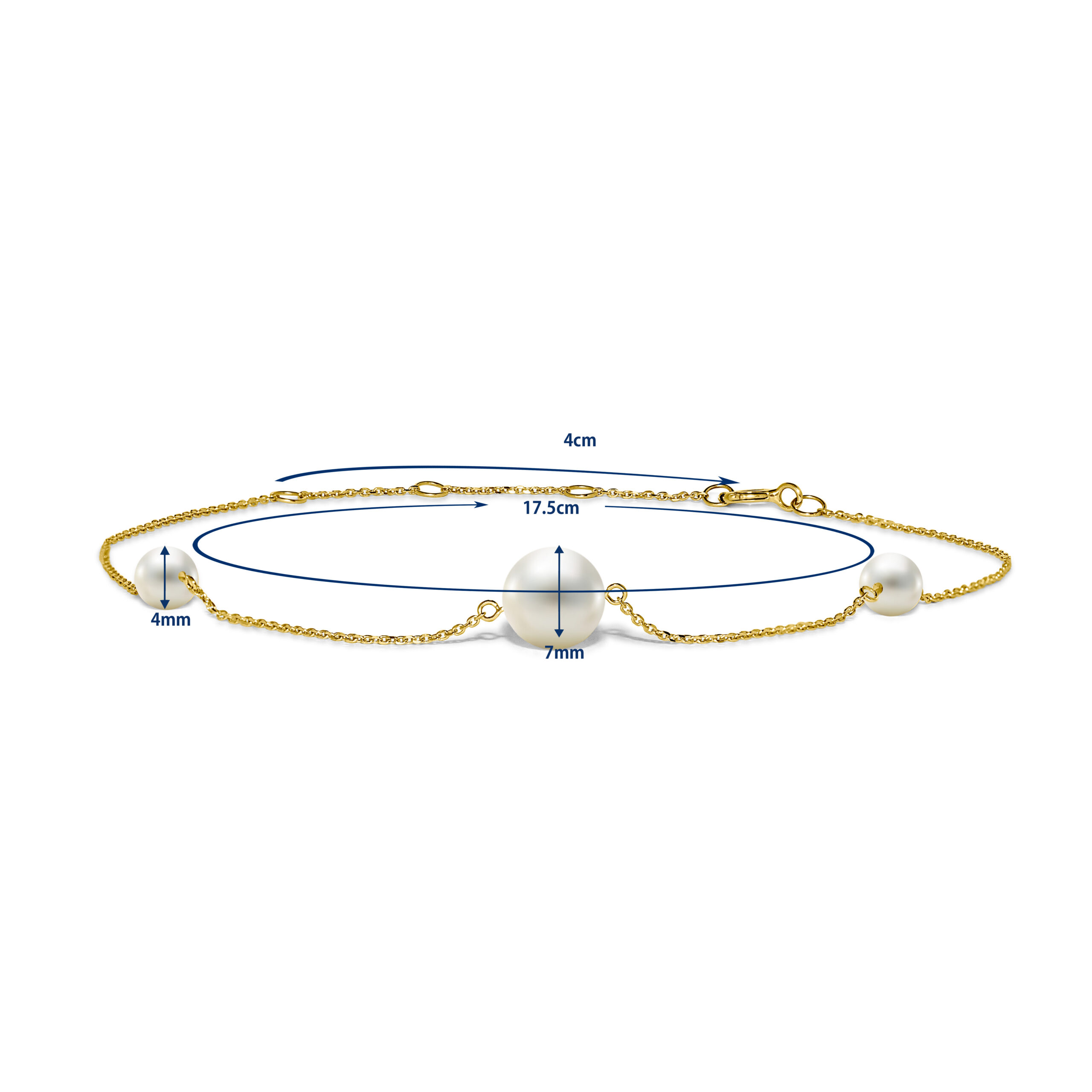 Miore Bracelet Bracciale Oro Giallo 14 Kt Perle